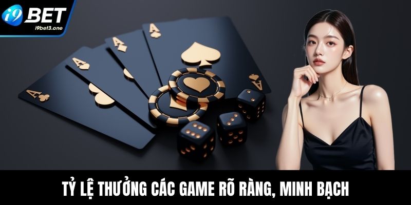 Tỷ lệ thưởng các game rõ ràng, minh bạch
